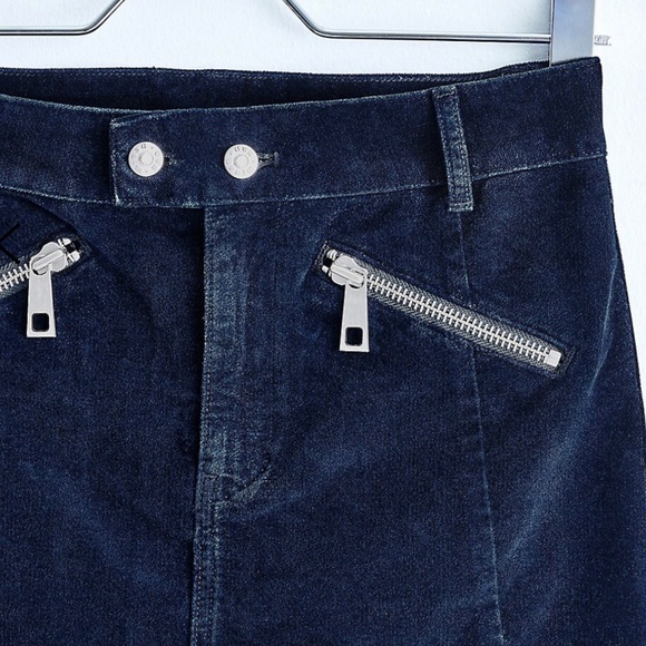 Own. Mini Biker Velvet Denim Skirt - Picture 6 of 7